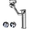 VirtuGro Rubinetto Lavello Cucina Regolazione Flessibile a 360° Caldo e Freddo Miscelatore Cucina Multifunzione Due Spruzzo Modello Rubinetto in Acciaio Inox Doccia per Lavandino Bagno Argento