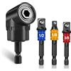 Iruihoo Attacco angolare per trapano, adattatore angolare per avvitatore a batteria 105°, adattatore per bussole esagonali 1/4 3/8 1/2, set di bussole e chiavi per cacciavite manuale, avvitatore