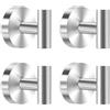 KINDLUME Ganci Ventosa Bagno, Ganci a Ventosa Super Resistenti - 4 Ganci In Acciaio Inossidabile a Pothook per Piastrelle, Specchio, Doccia e Cucina, per Appendere Asciugamani e Accappatoi (Argento)