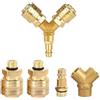 RUGLAMZHIP 4 Pz Distributore di Aria Compressa a 2 Vie,Raccordo a Y a 2 Vie per Tubi,Connettore Rapido Aria Compressa in Ottone con Filettatura da 1/4 di Pollice Raccordo a Innesto per Tubo Aria NW 7,2 1/4 AG