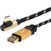 ROLINE Cavo USB 2.0 dorato, USB A ST reversibile - USB C ST angolato 3 m