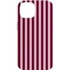 Elegant Geometric Vertical Lines Pattern Graziose linee verticali estetiche a righe rosa e bordeaux Custodia per iPhone 14