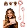 BONNET QUEEN Bigodini Morbidi per Dormire Satin Bigodino Lungo per Boccoli Arricciacapelli Senza Calore Hair Curler Heatless Curls con Scrunchie, Medio, 2PZS, Rosa Crema