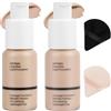 ALIIP 2PC Fondotinta Liquido Infaillible 24H, con 2 Piumino da Cipria, Incarnato Uniforme e Illuminato, Finish Naturale, per Tutti i Tipi di Pelle, Tonalità: 102&104