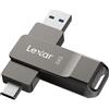 Lexar D40E 64 GB Dual Drive USB 3.2 Gen 1 Type-C Jump Drive, unità flash USB-C con alloggiamento in metallo e design girevole,Grigio Titanio