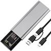 AXFEE Case SSD Hard Disk Esterno M.2 NVMe PCIe, USB 3.2 Gen 2 10Gbps UASP, Case SSD M2 NVMe SATA, Supporto UASP Trim SMART, per Disco Rigido 4TB M Key/M+B Key 2230/2242/2260/2280, con Cavo 2-in-1