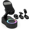 Yirochan Supporto per cellulare con altoparlante Bluetooth wireless - Altoparlante a induzione con supporto per telefono regolabile, induzione wireless con ricarica compatibile con Android, iPad