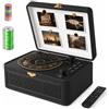 Kegaudio Lettore CD Portable hifi Bluetooth: Kegaudio Lettori CD con Altoparlante radio e telecomando supporto Riproduzione USB/AUX Presa per cuffie PU Nero
