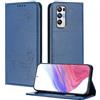 XINYEXIN Custodia per Oppo Find X3 Neo, Cover a Libro in Pelle PU con Blocco RFID, Slot per Carte, Supporto, Protezione Completa Antiurto - Blu