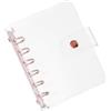 PATIKIL A7 Copertina per Raccoglitore Trasparente, PVC Morbido Protezione Raccoglitori Fogli Sciolti Custodia Notebook Ricaricabile con Bottone 6 Ring Oro Rosa Notebook Riunione, Chiaro