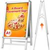 VAIIGO Supporto per poster Cornice Pubblicitario A1 in Alluminio - Supporto per Poster Doppia Faccia da Esterno, Cornice A-Board Poster Stand per Menu Ristorante/Pubblicità Negozi, Argento
