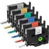 MarkField 6x Nastro per Etichette Compatibile con Brother P-Touch TZ TZe Nero su Colorato 12mm Laminato Nastri TZe-231 431 531 731 831 931 per PT-H110 H107 H100LB H105 1000 1010 D210 E110