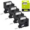 Starward 4 Rotoli Nastro Etichette 45013 Compatibile Dymo D1 Letratag 12mm x 7m | Adesivo, Bianco Nero, Per LabelManager 150 160 210D 280 350 420P, Per LabelPoint 150 350