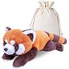 RLOMUTE Peluche Panda rosso appesantito Microondabile Carino Super Morbido Cuscino animale Bambola abbraccio Caldo Freddo Regalo per tutte le età - Bambini adolescenti e adulti 21 pollici 4,4 libbre