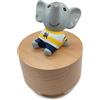falado Mini Wooden Animal Rotary Music Box with Cute Elephant Ornament (Tune: It's a Small World.)