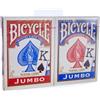 Bicycle Jumbo Index Rider Back Playing Cards, Red and Blue, 2 Count