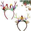 JOKILY 2 cerchietti per capelli con corna di Natale, cerchietto natalizio, cerchietto natalizio illuminato con LED, per Natale, vacanze, feste (A)