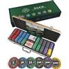 Bullets Playing Cards, Valigetta da poker Silvio, Set da poker con 500 chip da poker in ceramica con valori stampati, con pulsante di dealer, confezione doppia di carte da poker