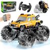Toyzy Macchina Telecomandata 4x4 per Bambini 6-12 Anni, Veicolo Anfibio Telecomandato, Auto Radiocomandata Truck con Sensore Gesti per Sabbia, Prato, Acqua e Terreno, Giocattoli per Ragazzo (Giallo)