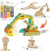 Ronronner Kit Esperimenti Scientifici per Bambini 8 Anni - Giocattolo STEM Idraulico 4 in 1 in Legno con Escavatore & Artiglio Meccanico - Kit di Costruzione 3D per Esperimenti Bambini 5+ Anni