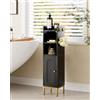 HEYZOEY Armadietto da bagno autoportante, alto con porta, sottile, per bagno, cucina, soggiorno, camera da letto, balcone o ufficio, colore: nero
