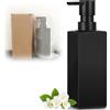 Bangbobi Dispenser per Sapone Nero Opaco - Dispenser per Sapone Liquido da 350 ml Cucina Bagno, Dispenser per Sapone a Mano in Vetro, Dispenser per Sapone
