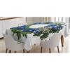 ABAKUHAUS Natale Tovaglia, Fiocchi di neve Corona Ornato, Rettangolare per Sala da Pranzo e Cucina, 140 x 170 cm, Bianco Verde Blu