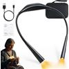 Caydo Luce per Maglia con Borsa di Storage, Lampada da Lettura con 4 Colori & 5 Livelli Luminosità, Luce per Uncinetto Ricaricabile, LED Luce Lettura Collo per Leggere, Sferruzzare, Riparare