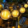 Bowfar Catena Luminosa Esterno Solare, 6M 10+ 1 G40 Lampadine Luci Solari da Giardino, Impermeabile IP68 Luci Gazebo Solari per Balcone, Terrazza, Feste, Giardino, Patio, Matrimonio