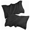 AUCANNIO Federa in seta di gelso 2 pezzi, federe in pura seta naturale per capelli e pelle, federe ipoallergeniche, morbide, lisce e traspiranti per dormire, taglia standard 48 x 74 cm (nero)