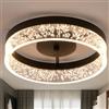 Qcyuui Luce al Soffitto LED, 20W, Illuminazione per Cucina Nera con Abat-Jour in Acrilico Trasparente con Granuli, Lampada da soffitto Tonda Ideale per Corridoio e Sala da Pranzo