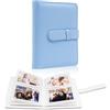 Amimy Album fotografico con 64 tasche per pellicola da 5,7 x 7,6 cm, mini album piccoli per fotocamera istantanea Fujifilm Instax Mini, raccoglitore per foto Kpop (Blu)