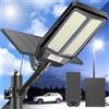 JADIDIS 1200W Lampione Solare Con Telecomando,Lampade Solari Impermeabili IP66 Per Esterni Con Sensore Di Movimento, 6500K Luci Solari LED Super Luminose Per Esterni Per Giardini e Garage
