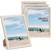 LYYYYX Cornice portafoto in legno da 10 x 15 cm, con cornice in vetro acrilico, set da 4 pezzi, per certificati, foto, poster, puzzle