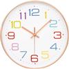 ACCSHINE Orologio da parete bambini silenzioso vintage 30 cm con al quarzo a batteria facile da leggere camere casa cucina camera da letto ufficio scuola (Oro rosa, 30cm)