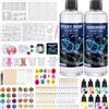 BBWELL Resina Epossidica Trasparente 600ml,Kit Resina Epossidica Completo,Compreso Stampi per Resinas Epossidicas,Pigmenti Coloranti, Starter Kit per Creare dei Portachiavi,per la Creazione di Gioielli