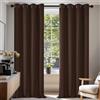Deconovo Tende Oscuranti per Interni 2 Pezzi 210 CM Altezza, Tende Soggiorno Moderne Termiche per Cameretta Bambini, con Occhielli, 140x210 CM (Larghezza x Altezza), Cioccolato