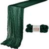 BOUBONI 1 runner da tavola da 3 m, verde smeraldo, in garza, 89 x 305 cm, per feste di compleanno, matrimoni, baby shower, decorazioni natalizie