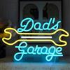 UExnkj-Y Insegna al Neon Dad's Garage Insegna al Neon con Chiave Inglese Luci al Neon Dimmerabili per Man Cave, Auto, Garage, Officina, Regali per Papà, Marito e Amici