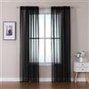 MIULEE Tende 2 Pannelli Trasparenti in Voile con Passanti Morbidi Finestre per Camera da Letto e Soggiorno 140x260cm Nero