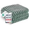 Bedsure Coperta Pile Divano Letto - Coperta Morbida Calda a Coste, Plaid Spessa per Soggiorno e Camera, Coperta Pile Matrimoniale Invernale, Copridivano, XL 150x200 cm, Verde