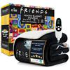Get Trend FRIENDS Coperta Elettrica Raddoppiare 150x200cm, Morbido Plaid in Pile Sherpa, 9 Impostazioni Calore e 12-Ore Timer Spegnimento Automatico (Nero Friends, Doppio EU)