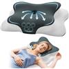 Autsel Cuscino Cervicale Memory Foam a Farfalla con Doppia Altezza (11/13 cm) e Supporto per Braccia - Design Ergonomico per Dormire su Fianco, Schiena o Pancia, Fodera Lavabile, Grigio scuro-bianco