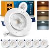 COTLEDL Faretti LED da Incasso per Cartongesso Orientabili, 7W 650LM Faretti LED Soffitto Incasso 3000K/4000K/6500K, Foro Ø85-100mm, IP44 Faretto Interno per Bagno Soggiorno Cucina, Set da 6