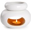 WD&CD Bruciatore di Oli Essenziali, Brucia Essenze Ceramica,Bianco | Aroma Lamp Porcellana Portacandele Decorazione per Casa Decorazioni per la Camera da Letto