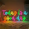 VYXIN Today Is a Good Day insegna al neon a LED, pubblicità luminosa, USB, per camera da letto, soggiorno, biblioteca, feste, camera da letto, soggiorno, biblioteca