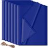 HXJDAM 60 fogli di carta velina, 50 x 70 cm, carta da regalo blu, HXJDAM carta velina blu, carta velina per confezioni regalo, riempitive, artigianato, compleanno, Halloween