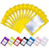 Rimiko 100 Pezzi Sacchetti di Alluminio con Finestra, Bustine in Mylar con Zip, Buste Ermetica a Chiusura per Alimenti e l'Imballaggio (D'oro,8x13cm)