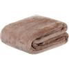 Brandsseller - Coperta in finta pelliccia di visone, 180 x 220 cm, colore grigio talpa e beige