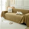 VanderHOME Copridivano in Ciniglia,Copri Divano 3 Posti,Telo Copridivano Universale，Copridivano Multifunzionale, Utilizzabile Come Coperta da Divano, Lenzuolo 230 * 300cm-Cachi